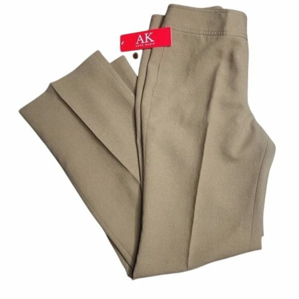 Anne Klein Womens Nutmeg Crinklette Straight Leg Pants Size 2P - Picture 15 of 15